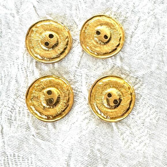 Bright Red and Gold Buttons (4) - Picture 2 of 3
